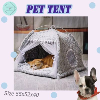 Fancy Pet Tent เต็นท์สัตว์เลี้ยง ที่นอนสำหรับสัตว์เลี้ยง ที่นอนสุนัข ที่นอนกระต่าย ที่นอนแมว Size 54x52x40cm ส่งจากกทม.