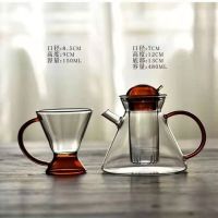 ✕ Danish boiled tea flower teapot creative ins high borosilicate retro set amber