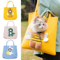 Westcoolpet Tas Carrier สัตว์เลี้ยงพิเศษนุ่มระบายอากาศได้ดีน่ารักความจุขนาดใหญ่ปรับได้สวมใส่ได้ผ้าแคนวาสรูปผึ้งน่ารักสะพายไหล่ที่นอนสัตว์เลี้ยงใส่สัตว์เลี้ยงน่ารัก