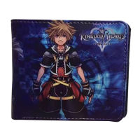 Kingdom Hearts เด็ก PU กระเป๋าใส่เหรียญเด็กกระเป๋าสตางค์ใส่การ์ดกระเป๋าสตางค์ใบสั้นอะนิเมะรอบนักเรียนแฟชั่น PU หนังพับกระเป๋าใส่เหรียญ