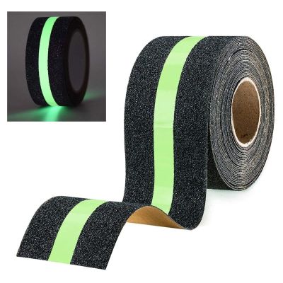 Fluorescent Warning Anti Slip Traction Tape Glow In The Dark Walk Strip Safety Adhesive Tapes for Stairs Tread Step Gaffer