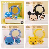 Disney Stitch Mickey Apple Kabel Data Lengan Pelindung Spiral Winder Charger Winding USB Kabel Data Lengan Pelindung 18 20W