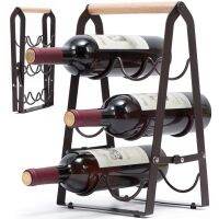 ชั้นวางไวน์เหล็กดัด 6ขวด Red wine glass rack203*200*366mm