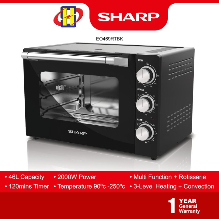 Sharp Electric Oven (46L) 3Level Heating + Rotisserie with 120 Minutes Timer Convection Oven