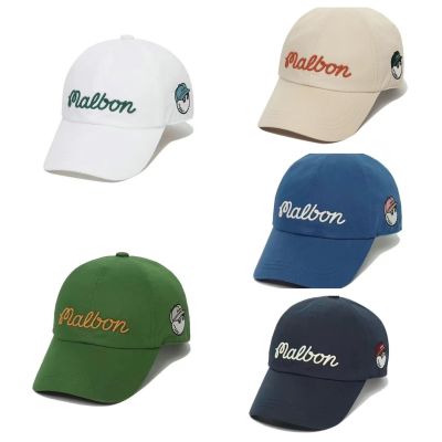 หมวกกอล์ฟ MALBON ใหม่23ชิ้นของเกาหลีใต้หมวกชาวประมงสำหรับทั้งหญิงและชายแฟชั่นอินเทรนด์ใส่หมวกเบสบอลสีขาวฤดูร้อน