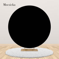 Mocsicka Round Backdrop Covers Solid White Wedding Baby Shower Birthday Party Custom Circle Background Elastic Band Photo Studio