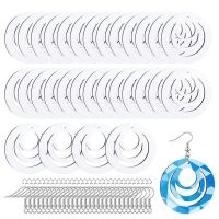 【CW】 30pcs Sublimation Earring Blanks Pendant With Hooks And Rings Jewelry Making Tools