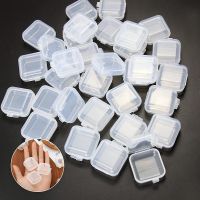 5/10/20pcs Mini Plastic Square Storage Containers Box Hinged Lid Clear Jewelry Earrings Rings Portable Pill Storage Case Boxes