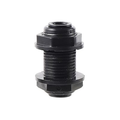 1/4 OD Tube Black Bulkhead Connector Reptile Aquarium Garden Irrigation Water Pipe Joint RO Water Adapter Quick Connector Watering Systems Garden Ho