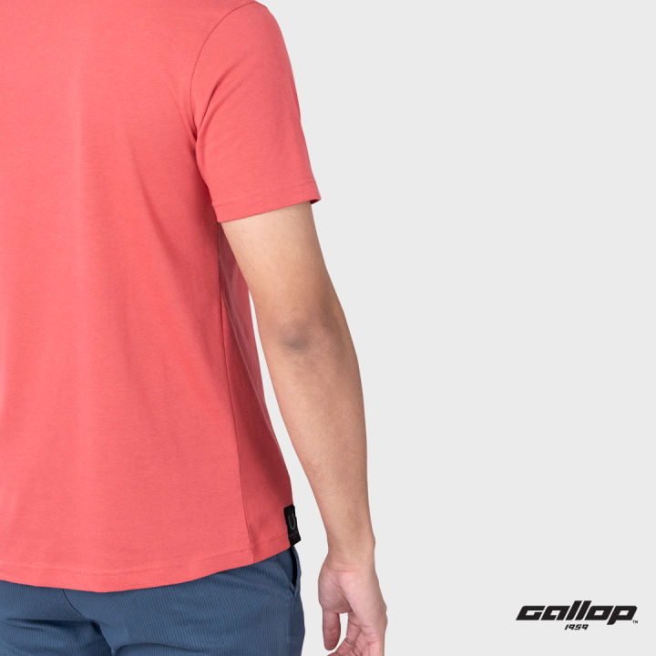 gallop-เสื้อยืดผ้าคอตตอนพิมพ์ลาย-graphic-tee-รุ่น-gt9102-สี-rose-berry-แดงเบอร์รี่-ราคาปกติ-790-816
