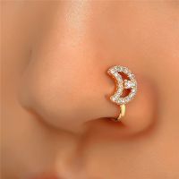 New Crystal Clicker Fake Septum For Women Clip Hoop Nose Ring Faux Piercing Gold Silver Plated Men Girl Gift Body Jewelry