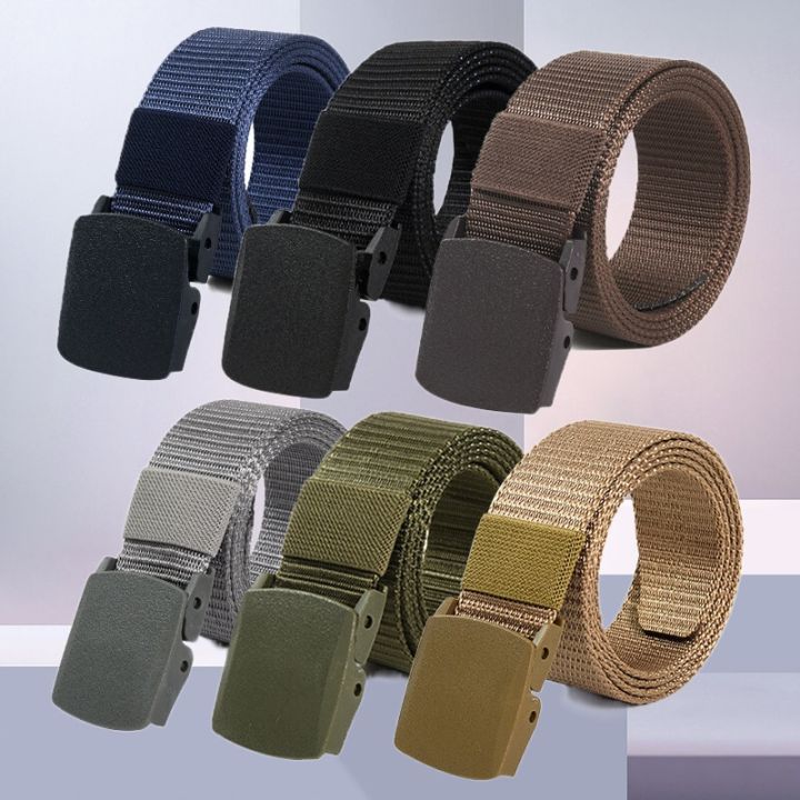 LJLLINGA Men Female Belts Military Nylon Adjustable Belt Men Outdoor Travel  Tactical Waist Belt With Plastic Buckle For Pants 130Cm : Amazon.co.uk:  Fashion