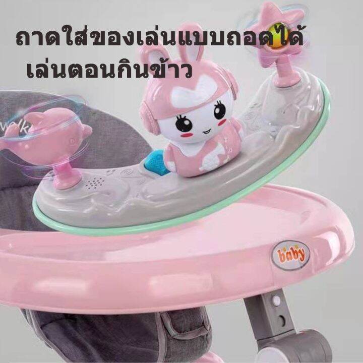 รถหัดเดินเด็ก-มีเสียงดนตรี-ไฟ-toys-รถวงกลมเด็ก-รถหัดเดินหมี-รถหัดเดิน-รถเด็กหัดเดิน-รถหัดเดินหน้าแมว-baby-walker