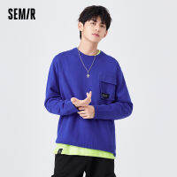 Semir เสื้อถักผู้ชายแฟชั่นฤดูใบไม้ร่วงไหล่เกาหลีพัดลม2022ฤดูใบไม้ผลิใหม่ O Versize ผู้ชายรอบคอถักเสื้อกันหนาว