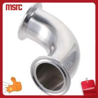 MSRC 1Pc เงินสีเงิน ท่อ OD 1.5" เหล็กไร้สนิม ข้อศอกปลอกโลหะอนามัย คอนเนคเตอร์ Tri CLAMP 1.5นิ้ว น้ำน้ำมันน้ำ