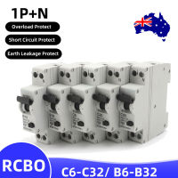 มินิ RCD ประเภท AC RCBO เบรกเกอร์กระแสตกค้าง ป้องกันการรั่วไหลของกระแสสั้น 63A ป้องกันการรั่วไหลของกระแสเกิน 2P-Pujeu