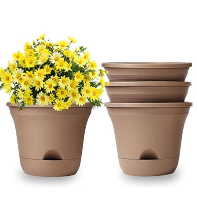 7.5 Inch with Tray, 4 Automatic Watering Flower Pots for Plant Growth