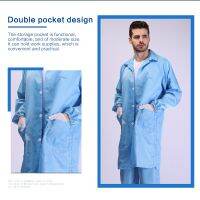 Esd Smock ppe Gown Washable Cleanroom Suit Anti Static White Lab Coat Work Jacket Kerja Baju Bengkel Workwear Coverall Factory kilang Electronic Uniform labour Workshop Food Safety Blue Yellow Pink laboratory Clothing Reusable