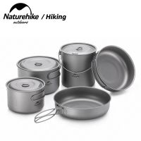 Naturehike หม้อไททาเนียมกลางแจ้ง,หม้อปิคนิคน้ำหนักเบาเครื่องครัวกระทะทอดตั้งแคมป์ปิกนิกกลางแจ้งหม้ออาหารกลางแจ้ง