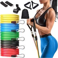 11Pcs Resistance Bands 100lbs Indoor Portable Fitness Equipment Yoga Home Gym Exercise Training Expander Tube Elastic Pull Ropes