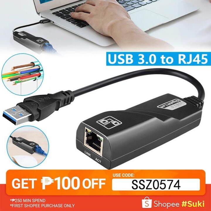 TypeC wired Network LAN 10/100/1000 Mbps PC computer usb 3.0 to RJ45