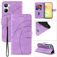 เคสโทรศัพท์ FAYANGRIES สำหรับ OPPO Realme 10 (4G)(6.4 ") เคสกระเป๋าสตางค์หนัง PU แบบฝาพับปิดแข็งแกร่งหรูหราแถบสีขาตั้ง