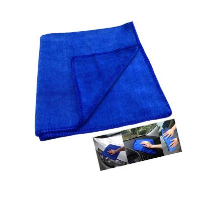 ผ้าไมโครไฟเบอร์[สีน้ำเงิน] แบบบาง ขนาด 30x30 ผ้าทำความสะอาด เช็ดรถยนต์ เช็ดกระจก ผ้าเช็ดมือ ซับน้ำดีมาก