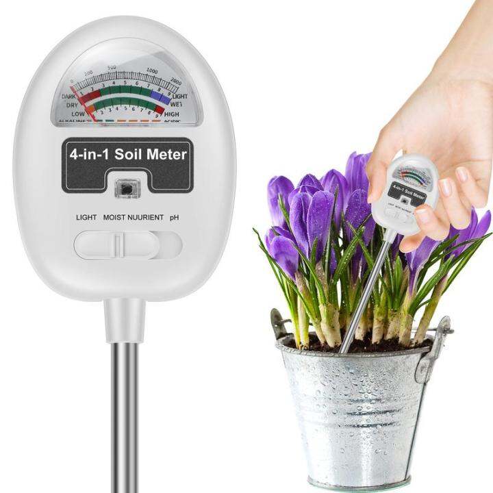 Soil Tester 90° Rotating Soil Hygrometer 4 In 1 Soil Moisture Light ...