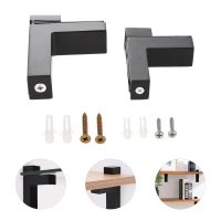 1Pc Wall Mount Glass Shelf Brackets Zinc Alloy Adjustable L Shape Support Clip Holder for Home Office Black Glass Clamps