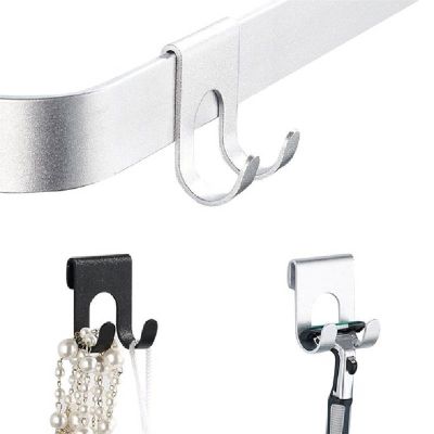【YF】 2pcs Shower Door Hooks Space Aluminum Over Frameless Glass Hook Bath Towel Hanging for Kitchen Bathroom
