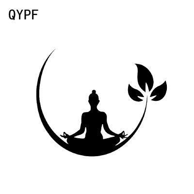 QYPF 11.8x9.8CM Fashion Yoga Fitness Decor Vinyl Car Sticker C16-1859