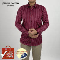 Pierre Cardin เสื้อเชิ้ตแขนยาว Easy Care Plus รีดง่ายยับยาก Slim Fit รุ่นมีกระเป๋า ผ้า Cotton 100% [RCT458F-RE]