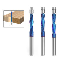 1Pc 6.35Mm Shank Solid Carbide Router Bit Downcut Flush Trim Solid พร้อมแบริ่ง2ขลุ่ยงานไม้เครื่องตัด End Mill