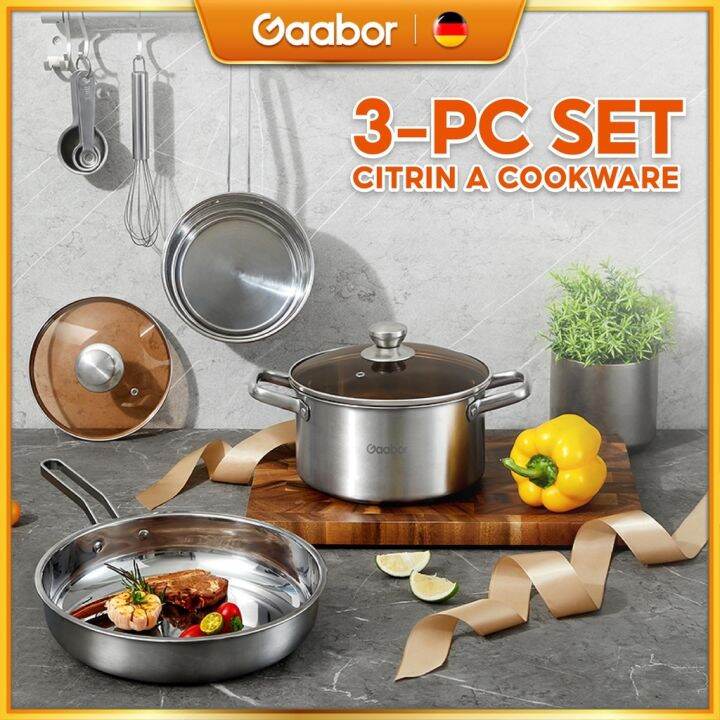 Gaabor Citrin Cookware 3Piece Non stick Set Lazada PH