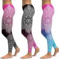 【YF】 LI-FI Mandala Leggings Yoga Pants Women Fitness Push Up Tight Wear Gym Training Sports Running Elastic Trousers