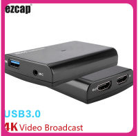 กล้องกล่องบันทึกเกมการ์ดเสียงวิดีโอบันทึก Yuy2 Ezcap266 1080P 60fps HDMI ไปยัง USB พร้อมไมโครโฟนเพลทสตรีมสด3.0ชิ้น