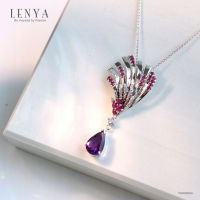 Lenya Jewelry  จี้บนตัวเรือนเงินแท้ชุบทองคำขาวแท้