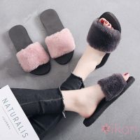 Slippers Fur Anti-Slip Warm Trailer Shoes