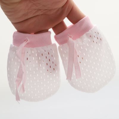 4pairs Newborn Baby s Anti Scratch Infant Mittens Adjustable Soft Ice Silk Fabric Fingers Free Movement 0-12 Months