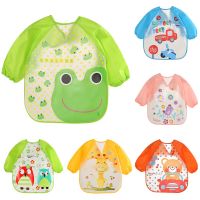 【YD】 Baby Bibs Sleeve Apron Children Feeding Smock Bib Burp Cartoon Soft Toddler Clothing Bandana