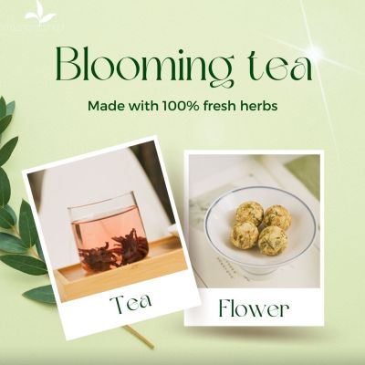 Blooming Flower Tea ชาดอกไม้ ชาดอกไม้บาน  (8กรัม/1เม็ด) ชาสมุนไพร กลิ่นหอม ได้คุณประโยชน์ ดื่มได้ทุกวัน ชาดอกไม้