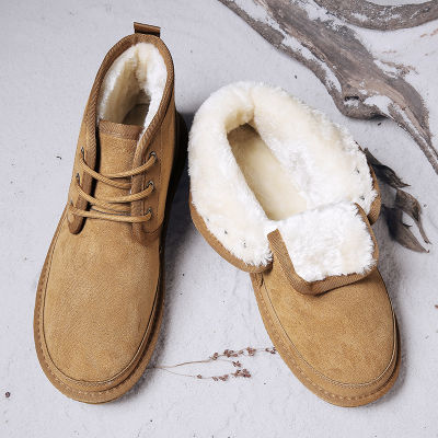 ฤดูหนาวผู้ชาย Plush Soft Snow Boots Plus กำมะหยี่อบอุ่นกลางแจ้งกันน้ำเย็นรองเท้าผู้ชายแฟชั่นลื่นรองเท้าสบายๆรองเท้าผ้าใบ