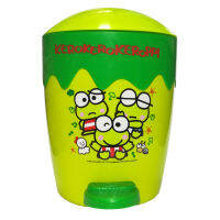 WQO ถังขยะ Bin 10L Keropii Green Sanrio Trash Pedal ถังขยะขนาด 10 ลิตร กบเคโระสีเขียว ลายการ์ตูนซานริโอ ใบใหญ่แบบขาเหยียบเปิด ที่ใส่ขยะ  Trash can