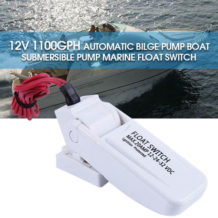 Fkend 12V 1100GPH Automatic Bilge Pump Boat Submersible Pump Marine