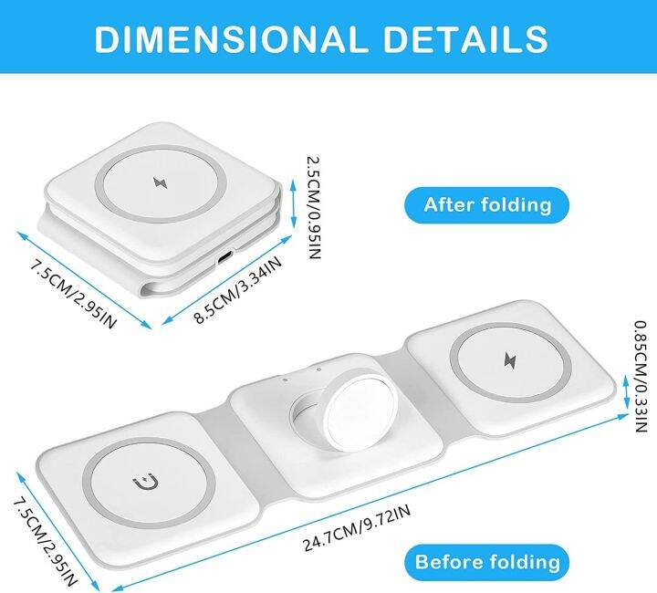 แม่เหล็ก3-in-1ชาร์จไร้สายได้อย่างรวดเร็ว15วัตต์พับสถานีชาร์จสำหรับ-14-13-12-pro-max-มินิ-8-7-se-pro-2