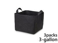 แพ็ค 3! ถุงปลูกต้นไม้แบบผ้า ขนาด 3แกลลอน ทรงสี่เหลี่ยม สูง 20ซม Smart Grow Bag 3-Gallon - Fabric Pot Square Shaped