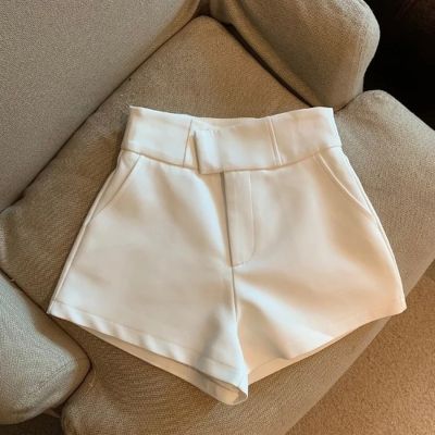 ‘；’ MEXZT Y2K Streetwear Black Shorts Women Elegant High Waist White A Line Wide Leg Suit Short  Club Slim Hot Short Pants New