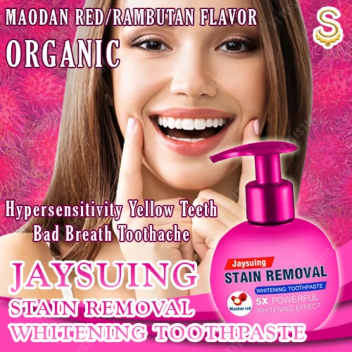 Jaysuing Stain Removal Whitening Toothpaste Maodan Red / Rambutan
