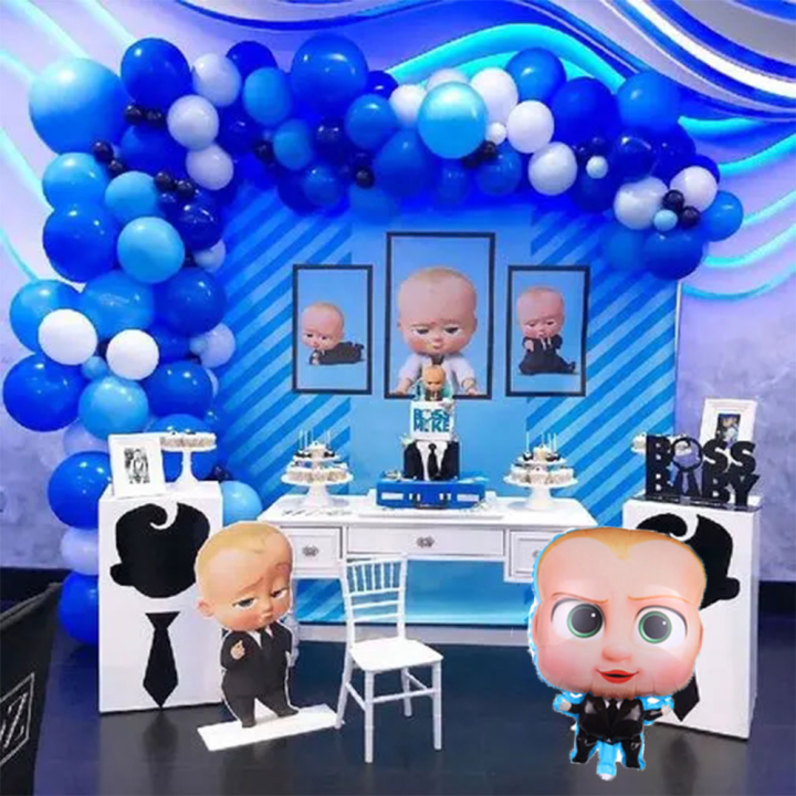 83pcs/set Boss Baby Latex Balloon Blue Number Foil Balloons Baby ...