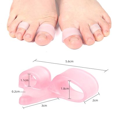 ▼卍✢ 1Pair Silicone Gel Straightener Two Hole Toe Separator Fingers Protector Bunion Adjuster Hallux Valgus Foot Care Pedicure